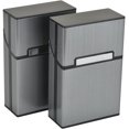 thumbnail image 1 of Aluminum Cigarette Case [Set Of 2, Gray] Magnetized Lids, Elegant Design Aluminum Cigarette Case, 1 of 6