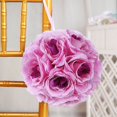 thumbnail image 2 of CHOK 2 Pack | 7” Mauve Flower Ball Silk Rose Pomander Kissing Ball, 2 of 11