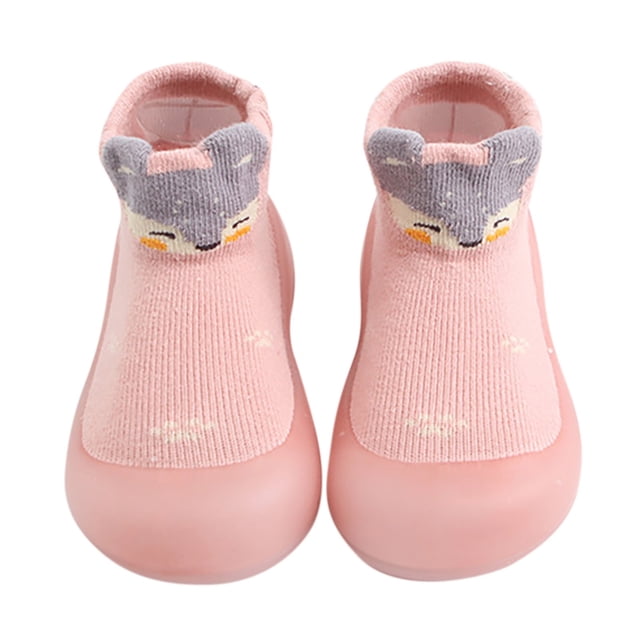 MIASHUI Baby Sock Shoes Infant Non-Slip Breathable Slippers with Soft Rubber Sole,Pink,3-3.5 Years