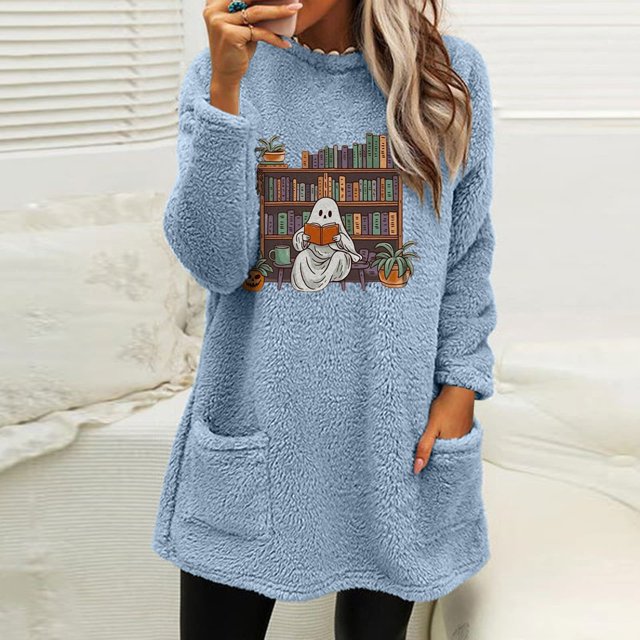LSLJS Chandails Chauds d'Hiver pour Femmes, Molletonnés, à Enfiler, Col Ras du Cou, Thermiques, Longs, Hauts de sous-Vêtements, Vêtements Confortables