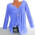 thumbnail image 2 of CEHVOM Blouse à Manches Longues Col en V Imprimée pour Femmes Grande Taille, Liquidation, 2 of 8