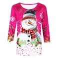 thumbnail image 4 of Jienlioq Hauts Grande Taille pour Femmes Mode T-Shirt Décontracté de Noël pour Femmes à Imprimé Col Rond Manches 3/4 Haut Blouse Rabais, 4 of 5