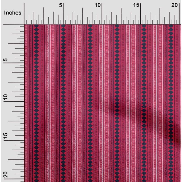 oneOone Cotton Silk Fabric Stripe & Diamond Block Printed Craft Fabric BTY 42 Inch Wide