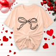 thumbnail image 1 of Offre à Durée Limitée Iumwxz T-Shirts Basiques Décontractés Plissés et Amples pour Femmes Blouses pour Femmes T-Shirts Graphiques à Nœud Col Rond Manches Courtes Hauts Blouse pour Dames Doux et Confortables pour Faire des Courses, 1 of 4