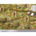 thumbnail image 3 of Soimoi Moss Georgette Fabric Leaves & Toucan Bird Print Sewing Fabric Yard 42 Inch Wide, 3 of 3