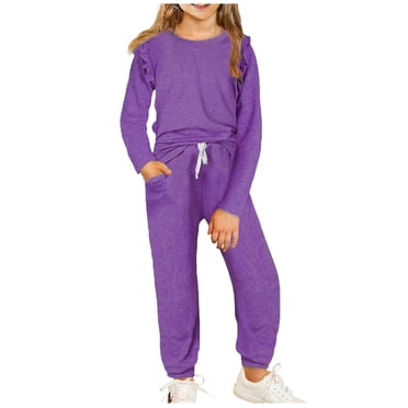 Erwazi Kids Girls Outfits Clothes Cute Long Sleeve T-Shirt and Pants Set Fall Girls Clothing Sets 4-13Years