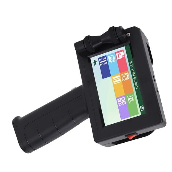 Inkjet Coding Machine, Compatibility Portable Ergonomic Design Handheld Inkjet Printer 4 Cores CPU HD 4.3 Inch LED Touch Screen for Shops