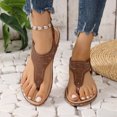 thumbnail image 2 of Hyknon Sandals for Women Large Size New Toe Clip Rhinestone Sandals Elastic Flat Shoes Arch Support Comfortable Sandals, 2 of 5