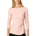 thumbnail image 1 of INSPIRE CHIC Blouse à Manches Longues pour Femmes à Col Rond avec Torsade devant, 1 of 7