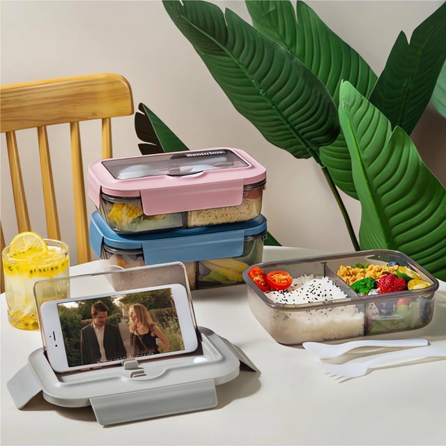 EQWLJWE Bento Lunch Box,Bento Lunch Box for Adults,Bento Box,Lunch Box Kids,Ideal Leakproof Lunch Box Containers,Bento Box for Kids,Microwave and Dishwasher Safe Lunch Box,Lunch Box with Tableware
