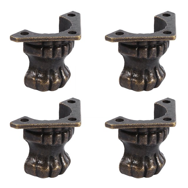 4pcs Antique Brass , Wood Box Decorative Feet Leg Corner Protector Jewelry Chest Box Durable Distinctive Hardware