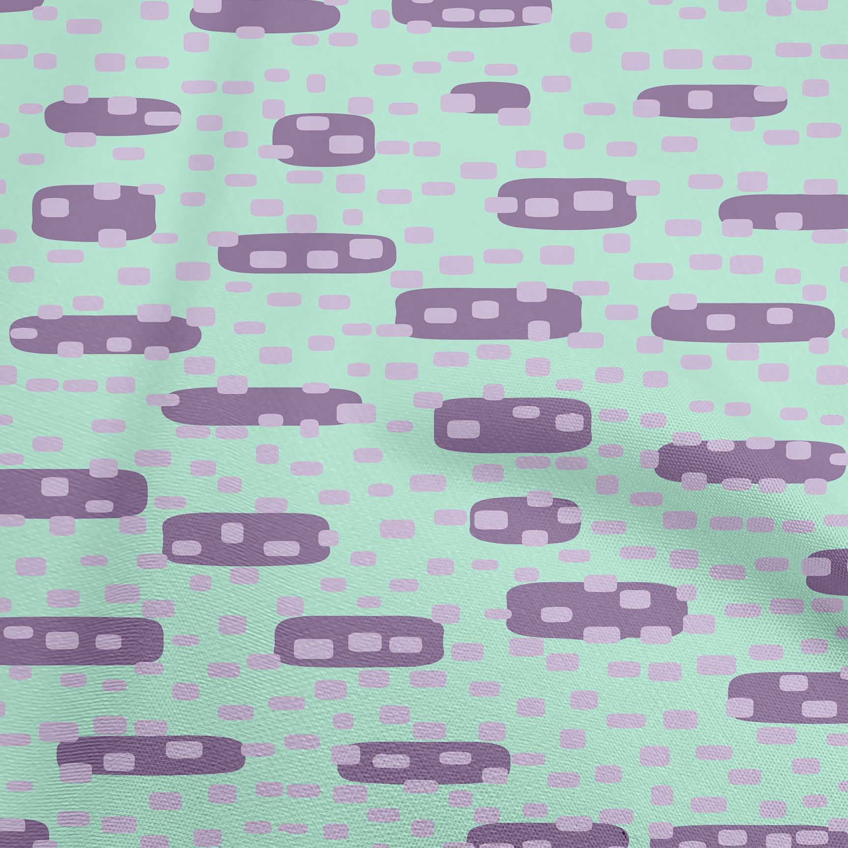 oneOone Cotton Flex Light Blue Fabric Geometric Rounded Rectangle Quilting Supplies Print Sewing Fabric By The Yard 40 Inch Wide