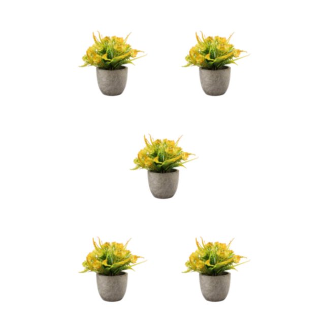 Redempat Plastic Easy To Clean Artificial Succulent Realistic Appearance Long-lasting Durability Eco-friendly orange rose 5Set