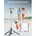 thumbnail image 4 of 71" Phone Tripod & Selfie Stick, All in One Extendable Cell Phone Tripod with Wireless Remote, Tripod Stand for iPhone & Travel Tripod 360° Rotation Compatible with iPhone Android Phone, Camera, 4 of 9