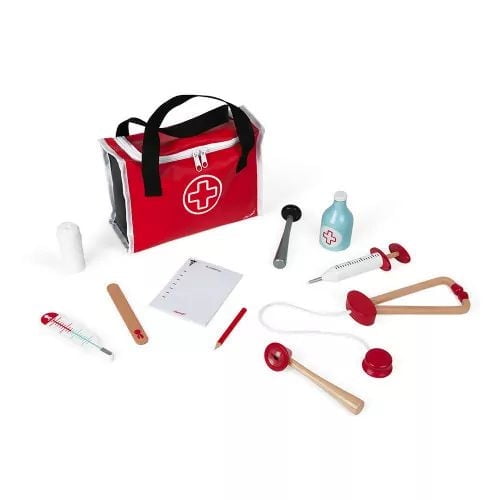 Janod Trousse de Docteur - Ensemble de Jeu avec 10 Accessoires - Âge 3+