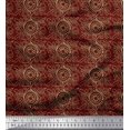 thumbnail image 1 of Soimoi Red polyester Crepe Fabric Print Block Printed Craft Fabric by the Yard 42 Inch Wide, 1 of 3