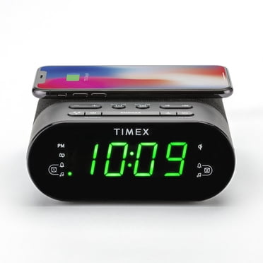 Radio-réveil FM avec recharge sans fil et USB