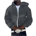 thumbnail image 1 of TIMIFIS Men's Zipper Hoodie Sweatshirt Jacket Fall Fashion Solid Lightweight Long Sleeve Jacket with Pockets, 1 of 5