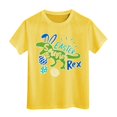 thumbnail image 1 of PMVFHDE Tenue de Pâques Fille T-Shirt Graphique de Pâques / Imprimé Lapin et Oeuf Manches Courtes Col Rond / T-Shirt de Fête en Coton Doux pour Tout-Petit / Tenue Décontractée Printemps Été Jaune,10-11 Ans, 1 of 4