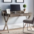 thumbnail image 4 of Bowery Hill Computer Desk in Smoke Gray and Brushed Nickel, 4 of 13