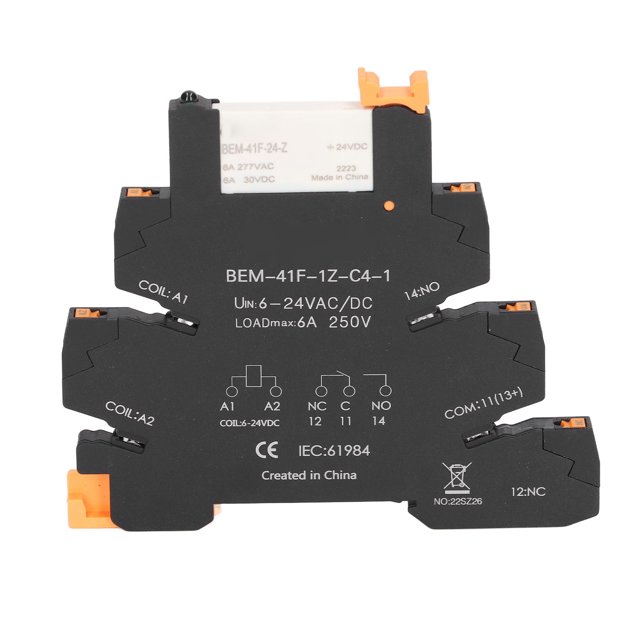 6A 6-24V Ultra Mince Module de Relais Commande CC AC Module de Relais à l'État Solide 1NO 1NC Connecteur Sdt Contact DIN Rail Monter Relais