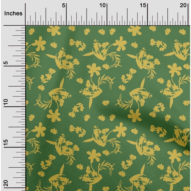oneOone Polyester Lycra Green Fabric Florals Sewing Craft Projects Fabric Prints By Yard 56 Inch Wide