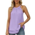 thumbnail image 2 of EGNMCR Camisoles pour Femmes Chemisier pour Femmes Camisoles Été Col Montant Sans Manches Hauts en Chiffon, 2 of 7