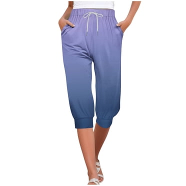 COM1950s Capri Pants for Women,Capris for Women,Women's Casual Elastic Tie Waist Loose Long Pants with Pocket Capris,Pants for Women,Women's Capri Pants,Women's Capri Pants,Casual Pants for Women