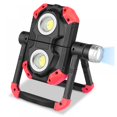 thumbnail image 1 of Lampe de Travail à DEL Rechargeable 2 COB 2500 Lm Pliable Portable Projecteur avec Base Magnétique et Support à Rotation 360° Projecteur Étanche pour Camping Réparation de Voiture Urgence et Chantier, 1 of 8