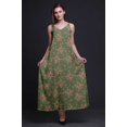 thumbnail image 2 of Bimba Robe Longue Maxi Imprimée en Rayonne à Bretelles Spaghetti Ajustables pour Femmes Boho - Très Petit, 2 of 5