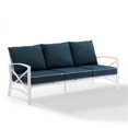 thumbnail image 3 of Crosley Kaplan Outdoor Metal Sofa in Navy/White, 3 of 15