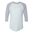 thumbnail image 1 of 5050 Raglan Three-Quarter Sleeve Tee, 2XL, Light BlueHeather Grey, 1 of 2