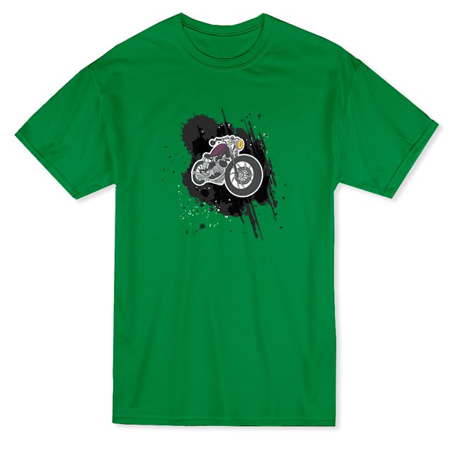 T-shirt Vert Kelly pour Homme avec Graphique de Moto Vintage Cool