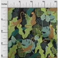 thumbnail image 1 of oneOone Velvet Light Green Fabric Tropical Leaves & Leopard Craft Projects Decor Fabric Printed By The Yard 58 Inch Wide, 1 of 5