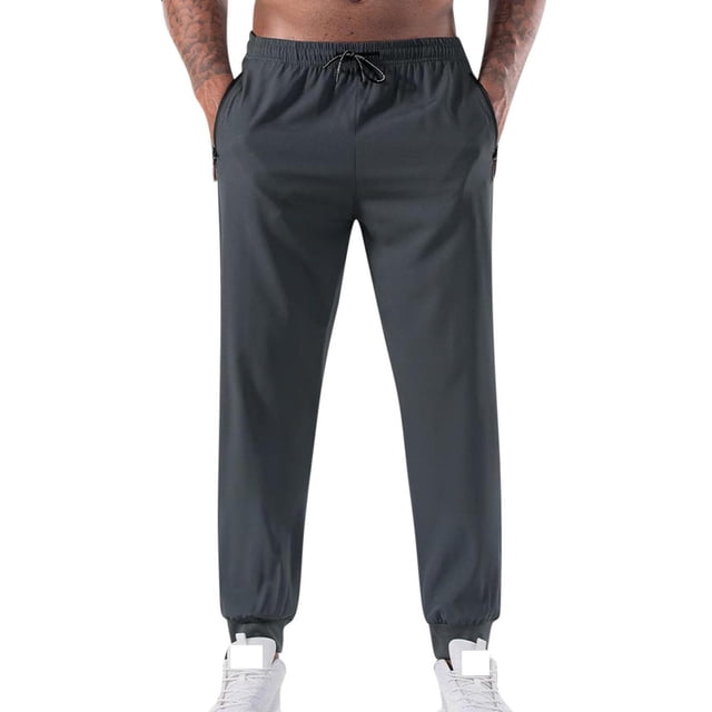 Dagugfen Pantalon Homme Taille Élastique Jambe Fuselée Ajusté Été Léger Décontracté Course Athlétique