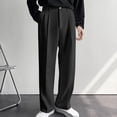 thumbnail image 1 of Weiqiqre Work Pants for Men Suit Pants Personality Design Solid Color Straight Premium Casual Pants Simple Trousers, 1 of 4
