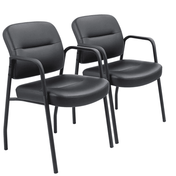 Homall Office Reception Chairs Guest Chair for Waiting Room with Soft Armrests Set of 2, Black
