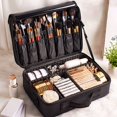 thumbnail image 2 of Étui Cosmétique Grande Capacité Portable Oxford Drap Artiste Sac de Rangement avec Diviseurs Réglables pour les Femmes, 2 of 11