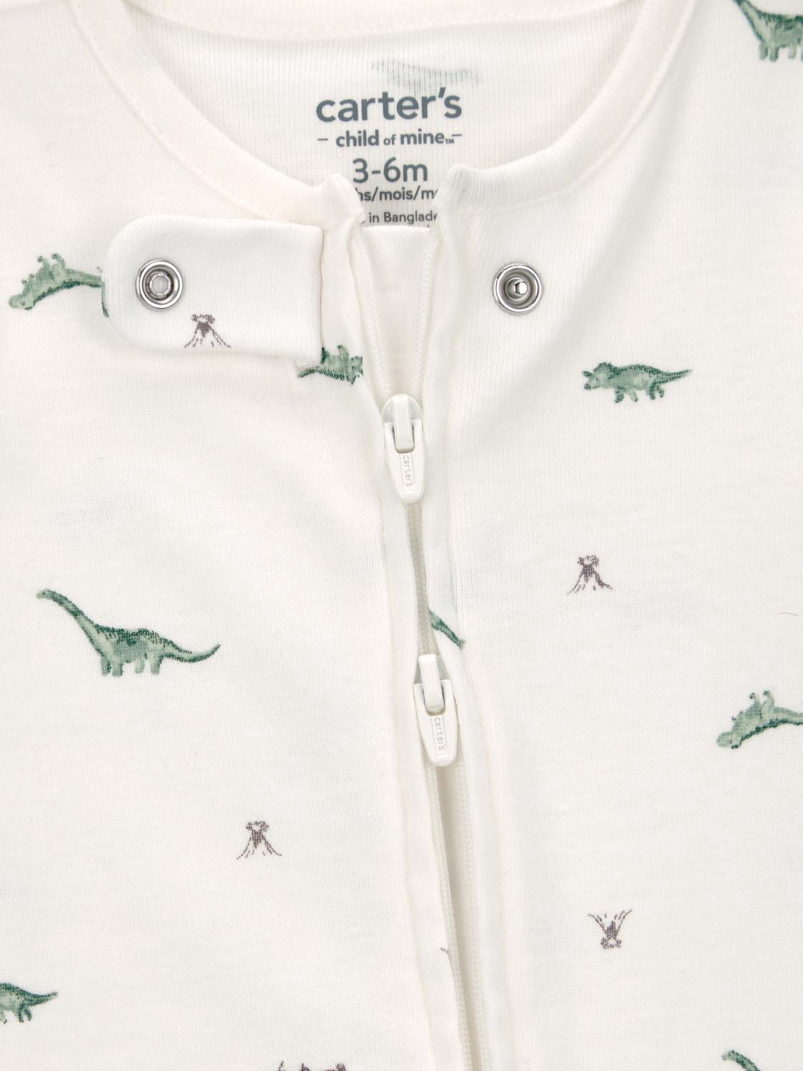 Ensemble de 2 pyjamas pour bébé garçon Carter's Child of Mine, motif dinosaure vert.