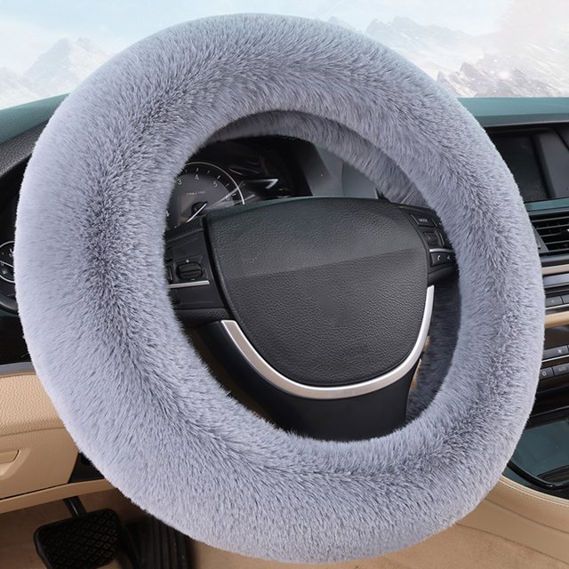 Chmadoxn Car Steering Wheel Cover With Soft Warm Non-Slip Car Decoration Car Wheel Protector Universal Fits 14-15 Inches Steering Wheel Covers