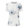 thumbnail image 4 of LSLJS T-Shirts pour Femmes Femmes Été Décontracté T-Shirt à Manches Courtes Bouton Col Rond Chandail Blouse Hauts, 4 of 4