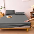thumbnail image 1 of Double Bed Fitted Sheet Piece Non Slip Fixed Bed Cover All Inclusive Mattress Protection Bed Cover Soft Fiber Suitable For Sleeping Naked, 1 of 6