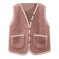 thumbnail image 4 of Diufon Womens Fleece Vest Fall Winter Sleeveless Button Down Jackets Casual Plus Size Loose Coat with Pockets, 4 of 5