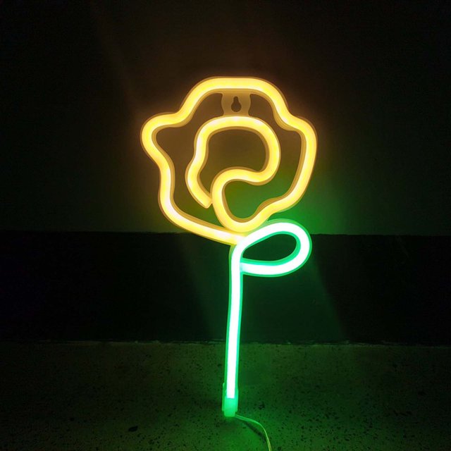 RKSTN Fall Decorations for Home Roses Neon Light Modeling Lantern Room Bedroom Decoration Valentine's Day Decoration Decorations