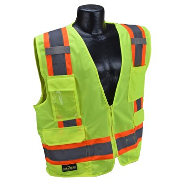 Radians SV6GM Two Tone Surveyor Class 2 Safety Vest, Medium, High visibility Green