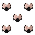 thumbnail image 2 of Decodeary Professional Hair Plate Mesh Pocket Practical Snood Net Elegant And Professional Two Bows- light pink 5Set, 2 of 6