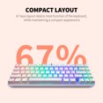 thumbnail image 3 of Motospeed CK67 67 Keys Wired Mechanical Keyboard RGB Light Effect ABS Keycap Kailh Red Switches Detachable Data Cable White, 3 of 8