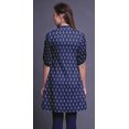 thumbnail image 3 of Bimba Kurti à Manches Retroussables pour Femmes, Col Mandarin Imprimé, Hauts de Kurti Courts, 3 of 6