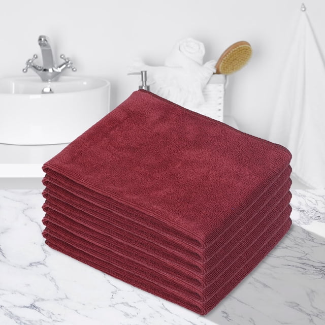 Fridja Super Soft Washcloths Towel Set 6 Pack, Solid Color Highly Absorbent Wash Cloth for Bathroom, Hotel, Spa and Kitchen, Multi-Purpose Hand Towels and Face Cloths 11.8'' x 27.5'', Brown