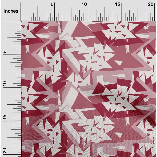 oneOone Georgette Viscose Fabric Triangle Geometric Print Fabric By The Yard 42 Inches Wide